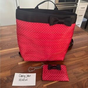 Harveys Minnie dots LARGE backpack & coin